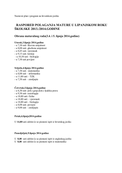 Matura 2014 - Gimnazija Mostar