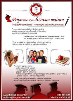 Pripreme subotama - 40 sati po školskom predmetu