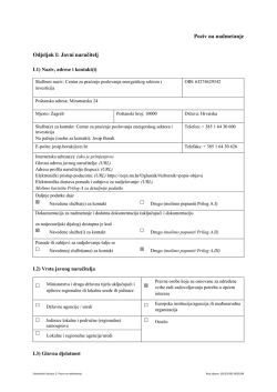 Poziv na nadmetanje Odjeljak I: Javni naručitelj