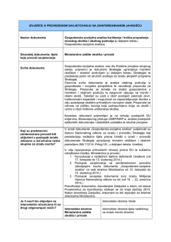 IZVJE&Scaron;ĆE O PROVEDENOM SAVJETOVANJU SA