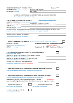 MINISTARSTVO FINANCIJA ‐ POREZNA UPRAVA Obrazac