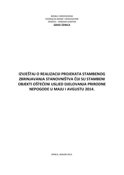 2. Izvje&scaron;taj o realizaciji projekata stambenog zbrinjavanja
