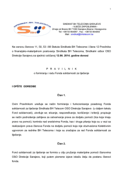 Novi pravilnik fonda solidarnosti za lijećenje