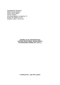 ZAGREBAČKA ŽUPANIJA GRAD VELIKA
