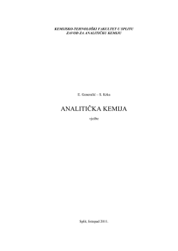E. Generalić, S. Krka, Analitička kemija, Split, 2011.