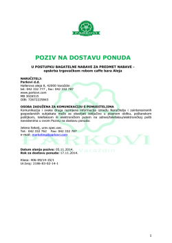 Poziv na dostavu ponude