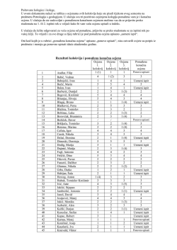 Rezultati kolokvija i ponu&ntilde;ena konačna ocjena