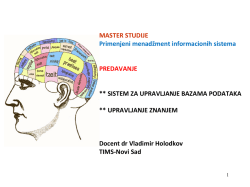 MASTER STUDIJE Primenjeni menadžment