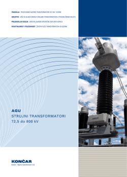 AGU STRUJNI TRANSFORMATORI 72,5 do 800 kV