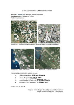 Izvje&scaron;taj o izvr&scaron;enoj procjeni vrijednosti nepokretnosti u
