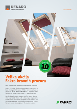 Velika akcija Fakro krovnih prozora