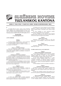 1 Z A K O N - Skup&scaron;tina Tuzlanskog kantona