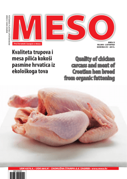 Quality of chicken carcass and meat of Croatian hen