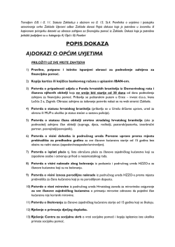 Popis dokaza - Zaklada hrvatskih branitelja