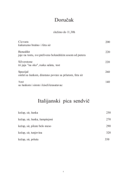 Preuzmite meni - DENIS pizzeria & restaurant