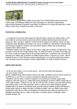 Radim vrhunska vina i pri tom uživam