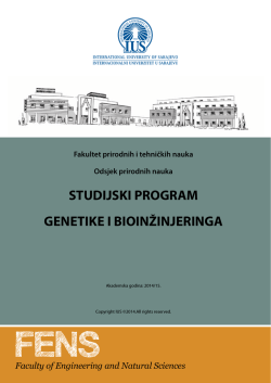 Genetika i bioinžinjering - International University of Sarajevo