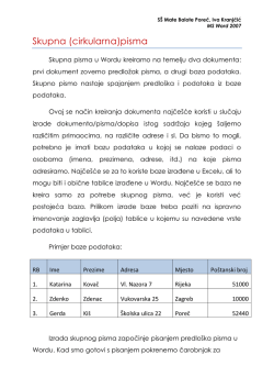 Skupna (cirkularna)pisma - Srednja &scaron;kola Mate Balote Poreč