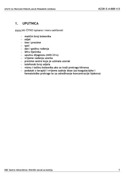 upute za pravilno prikupljanje primarnih uzoraka