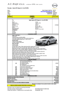 Ponuda za Opel Astra GTC Sport 1.6 turbo MT6