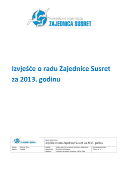 Izvje&scaron;će o radu 2013