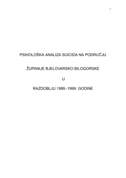 psiholo&scaron;ka analiza suicida na području županije bjelovarsko