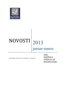 NOVOSTI 2013 - Filozofska fakulteta