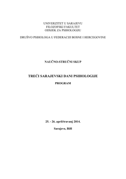 Program Trećih sarajevskih dana psihologije