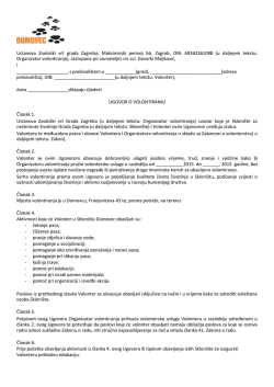 Ugovor o volontiranju