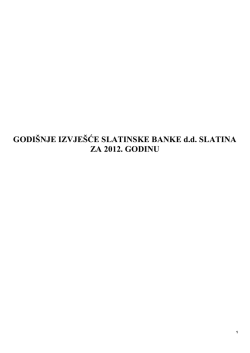 Godi&scaron;nje izvje&scaron;će za 2012. godinu.