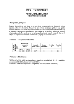 INFO &ndash; TEHNIČKI LIST FOROL OPLATOL MGR