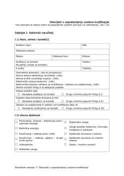 Obavijest o uspostavljanju sustava kvalifikacije