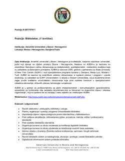 Pozicija: Bibliotekar, (1 izvršilac)