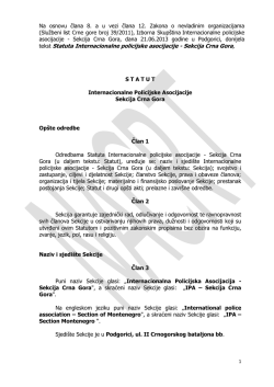 Na osnovu člana 8. a u vezi člana 12. Zakona o