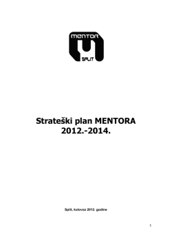 Strate&scaron;ki plan MENTORA 2012.-2014.