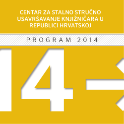PROGRAM 2014 - Centar za stalno stručno usavr&scaron;avanje knjižničara
