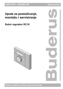 Upute za posluživanje, montažu i servisiranje