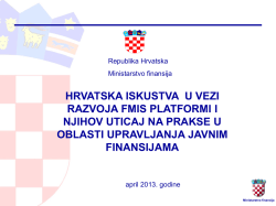 HRVATSKA ISKUSTVA U VEZI RAZVOJA FMIS