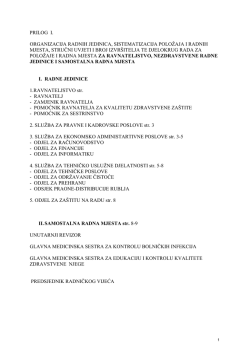 prilog i. organizacija radnih jedinica, sistematizacija položaja i