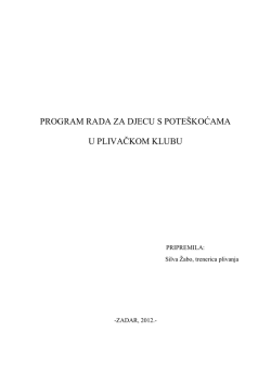 PROGRAM RADA ZA DJECU S POTE&Scaron;KOĆAMA U