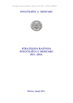 strategija razvoja sveučilišta u mostaru 2011.-2016.