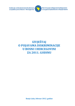 godi&scaron;nji izvje&scaron;taj o pojavama diskriminacije u bosni i hercegovini za