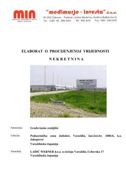 elaborat o procijenjenoj vrijednosti nekretnina - Ladic