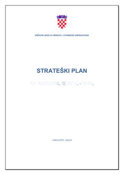 STRATEŠKI PLAN - Državni ured za obnovu i stambeno zbrinjavanje