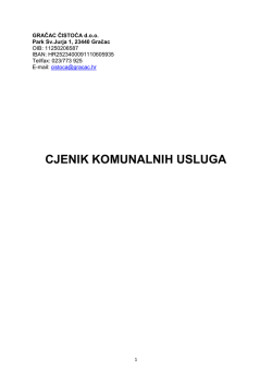 Cjenik komunalnih usluga za mje&scaron;ani i biorazgradivi komunalni otpad