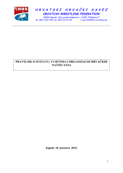 pravilnik o sustavu, uvjetima i organizaciji hrvackih natjecanja