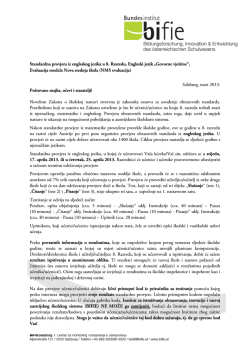 Standardna provjera iz engleskog jezika u 8. Razredu