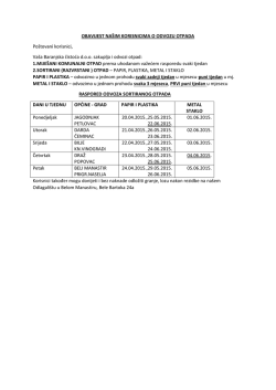 Preuzmite raspored odvoza otpada
