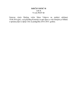 DJEČJI VRTIĆ MAZAVALPOVO Upravno vijeće Dječjeg vrtića Maza