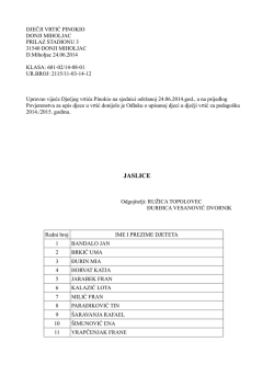 popis djece po skupinama